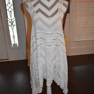 Free People White Lace & Voile Trapeze Tunic